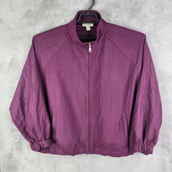 Womens Purple Appleseeds Jacket Full Zip Long Sleeve 100% Polyester Size 3X - Picture 2 of 12